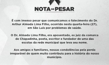 Nota de Pesar pelo falecimento de Dr. Almada Lima Filho.