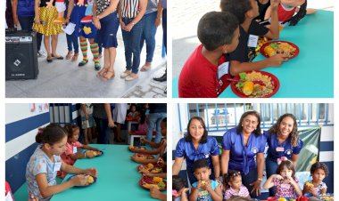 Prefeitura promove atividade de degustação do cardápio escolar em Chapadinha com os alunos da educação infantil e ensino fundamental.